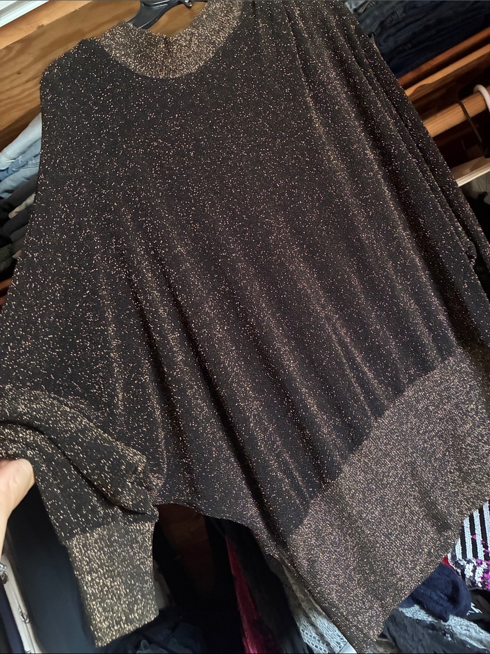 Vintage super gold sparkly softwear by Mark Singer sweater EUC no size tag M/L.